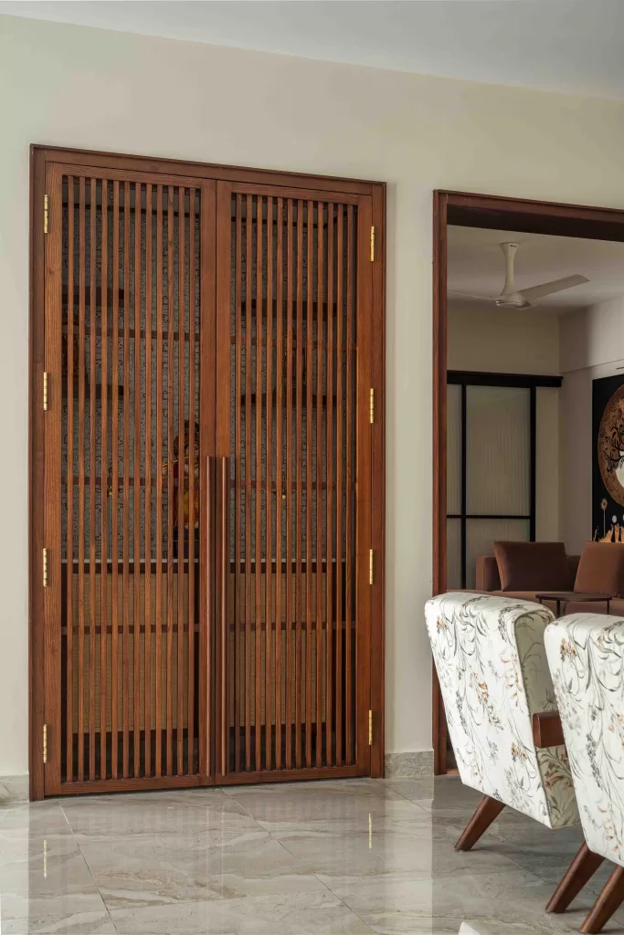 Modern wooden pooja mandir