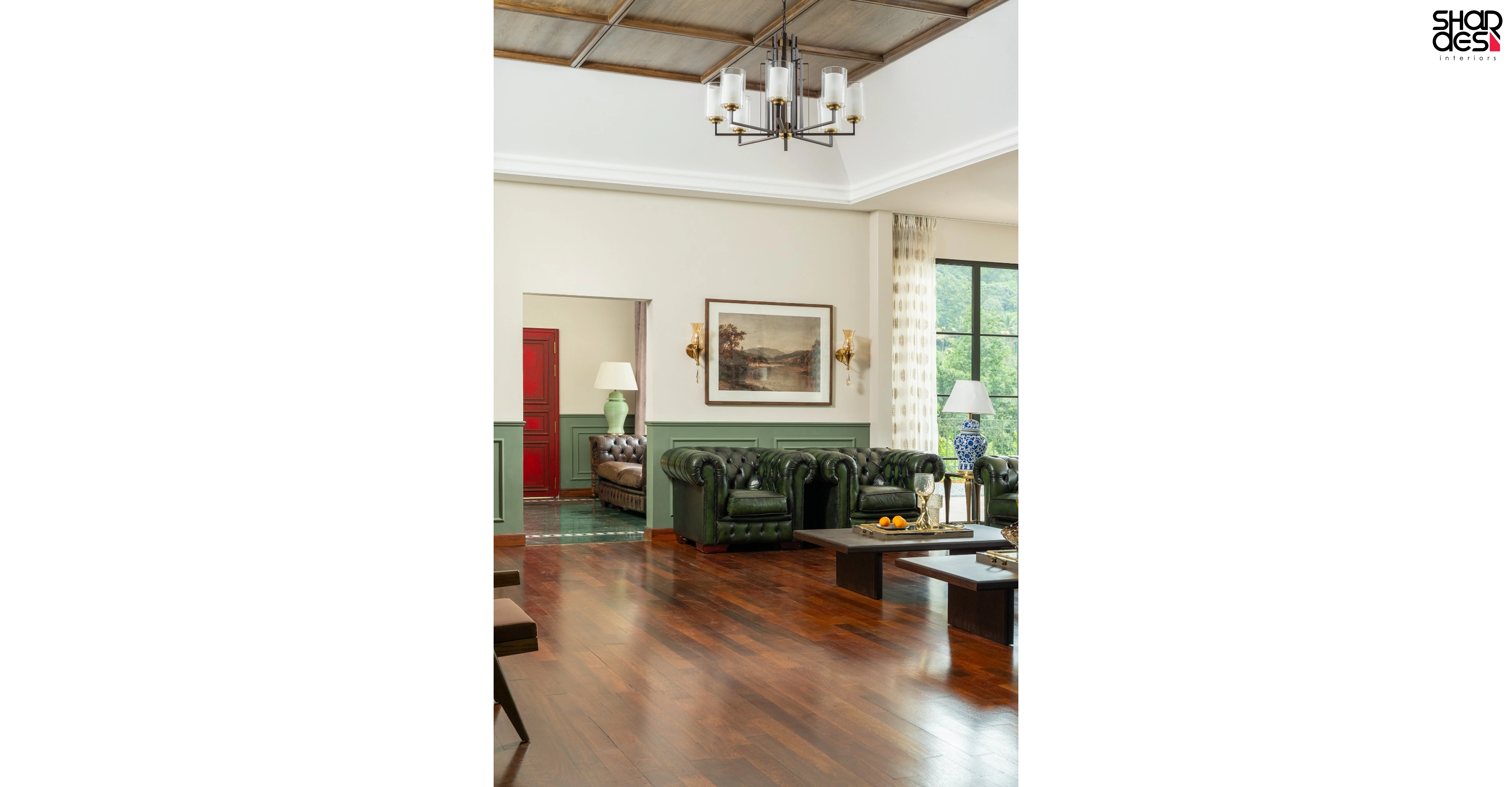 Luxury vintage-style living room interior